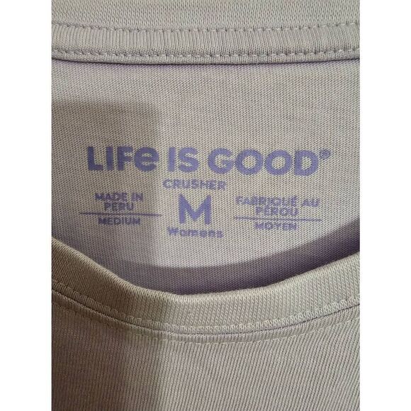 Life is Good Purple Mimosa Crusher Tee Medium EUC - Picture 3 of 5